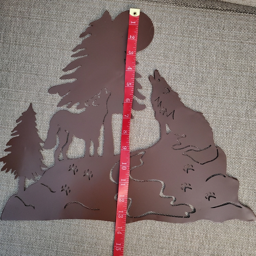 Wolf Rustic Metal Wall Art Hanging - Picture 3 of 11